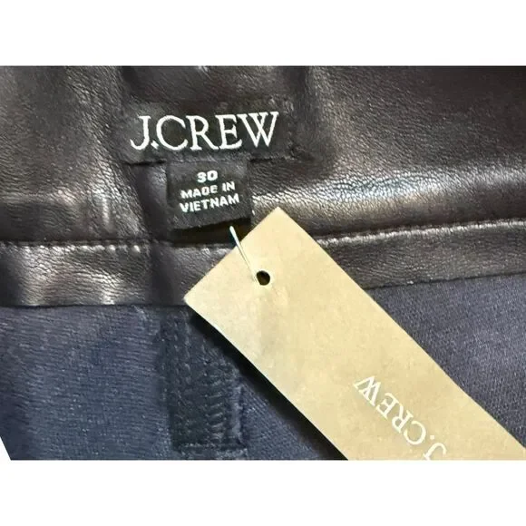 J.Crew Faux Leather Black Boot Leg Cut Pants Women’s Size 30/10 NWT - Picture 8 of 8